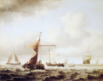 willem coenraetsz coymans Painting - Breeze marine Willem van de Velde the Younger boat seascape